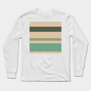 An engaging union of Soldier Green, Beige, Artichoke, Oxley and Gunmetal stripes. Long Sleeve T-Shirt